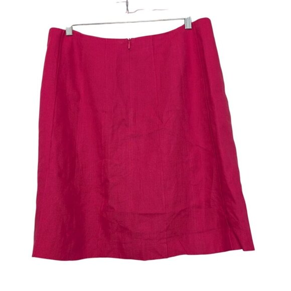 Talbots Irish Linen Skirt Womens Size 14 Pink Spring Lightweight Lined Career - Picture 6 of 10